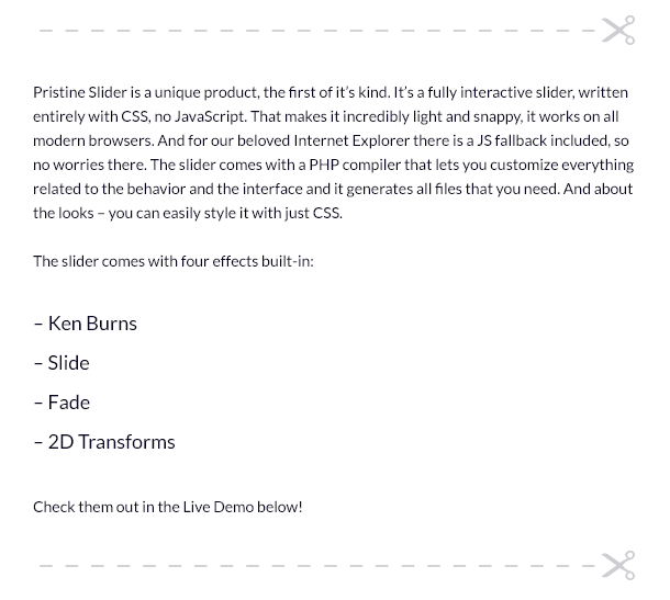 Pristine Slider: Pure CSS3 interactive slider. - 4